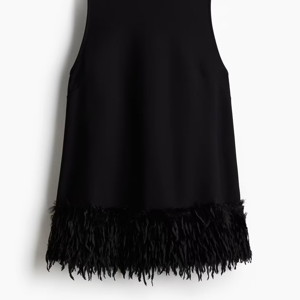 Black Feather Trim Top - Picture 2 of 2